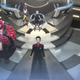 The teenage crew of the USS Protostar and hologram Janeway look up above the bridge viewscreen in shock